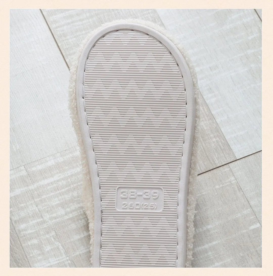 Advbridge Winter Home Cotton Warm Slippers Women Men Fur Shoes Cute Non-slip Soft Sole Indoor Bedroom House Female Couples Furry Slides