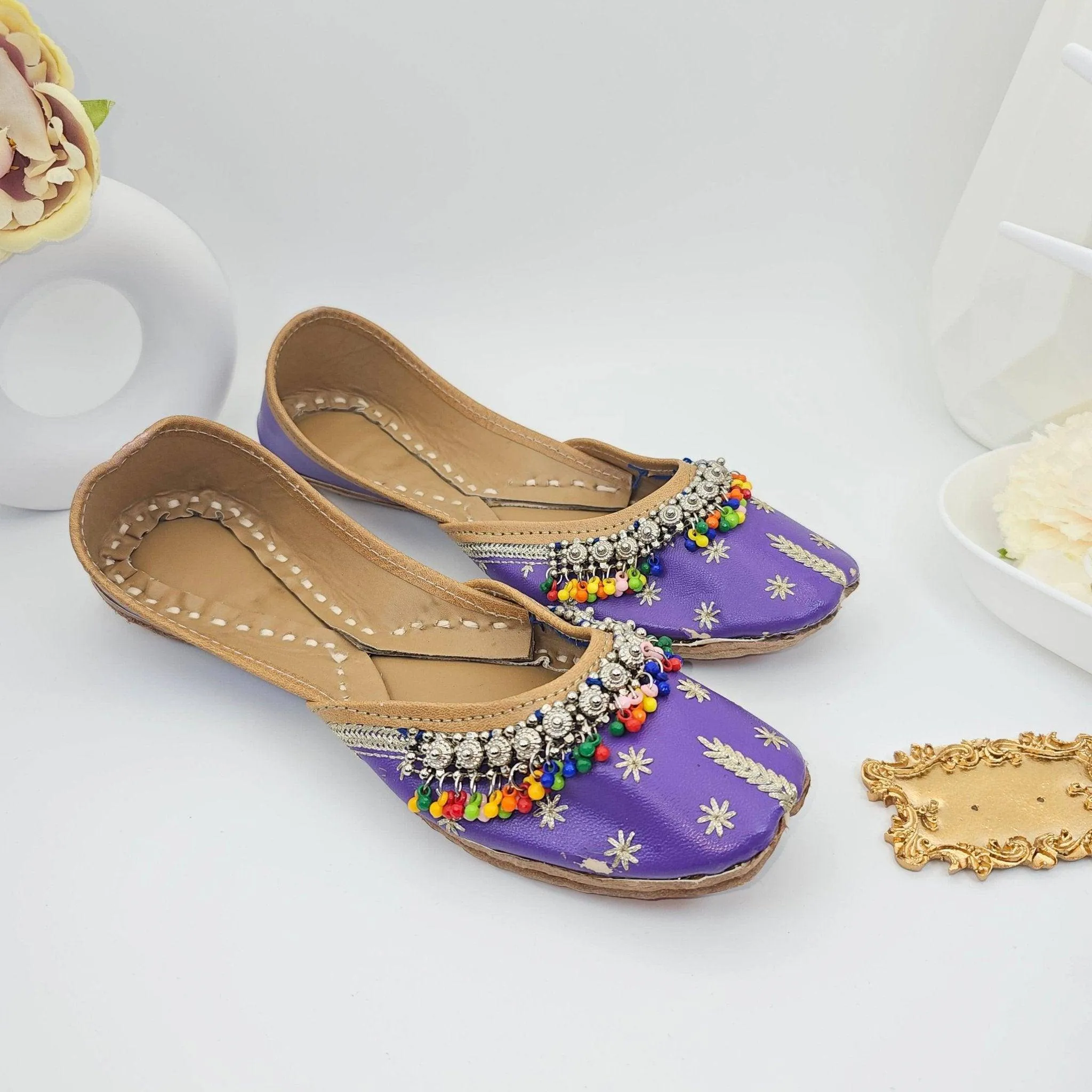 Amara - Purple Anklet Leatherett Jutti