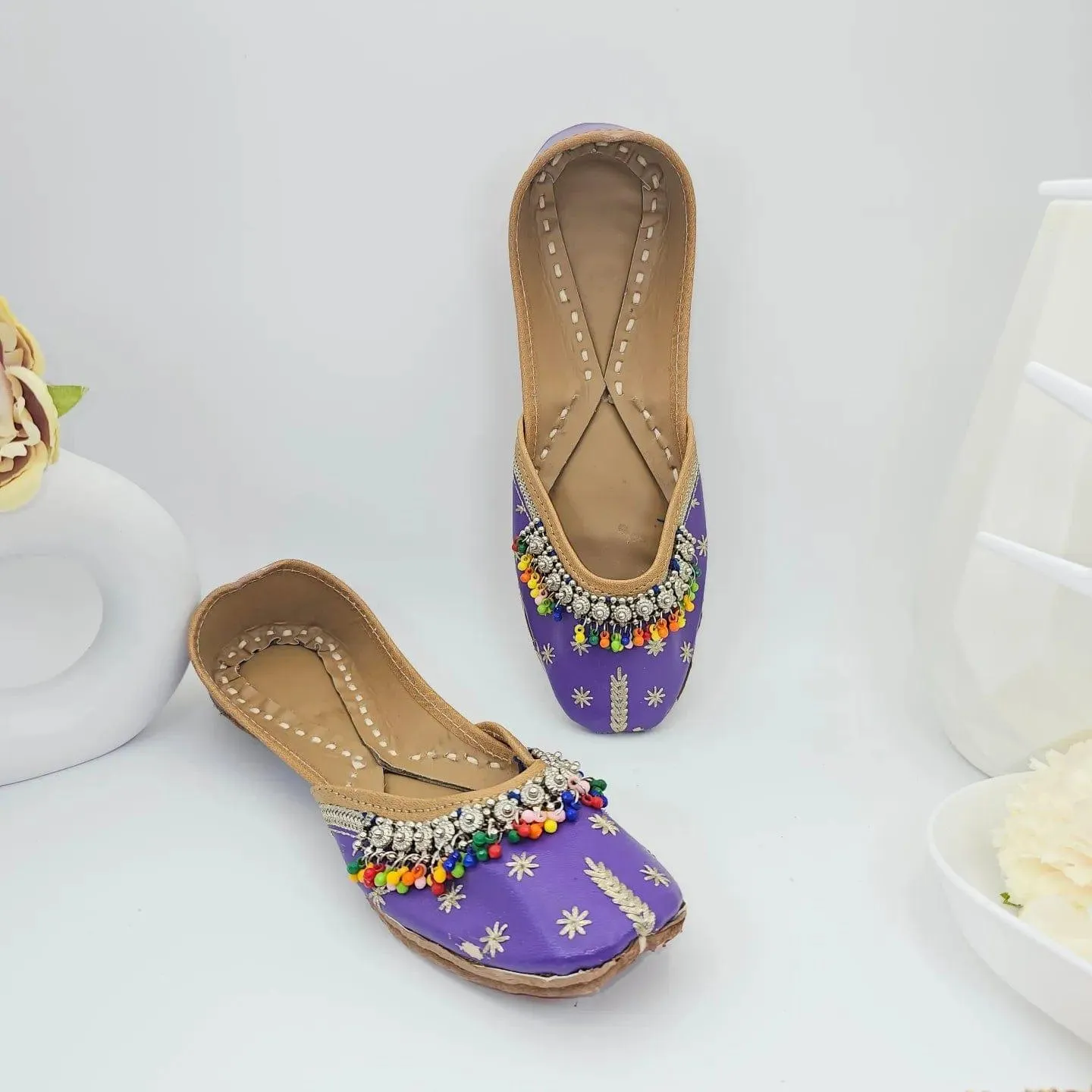 Amara - Purple Anklet Leatherett Jutti