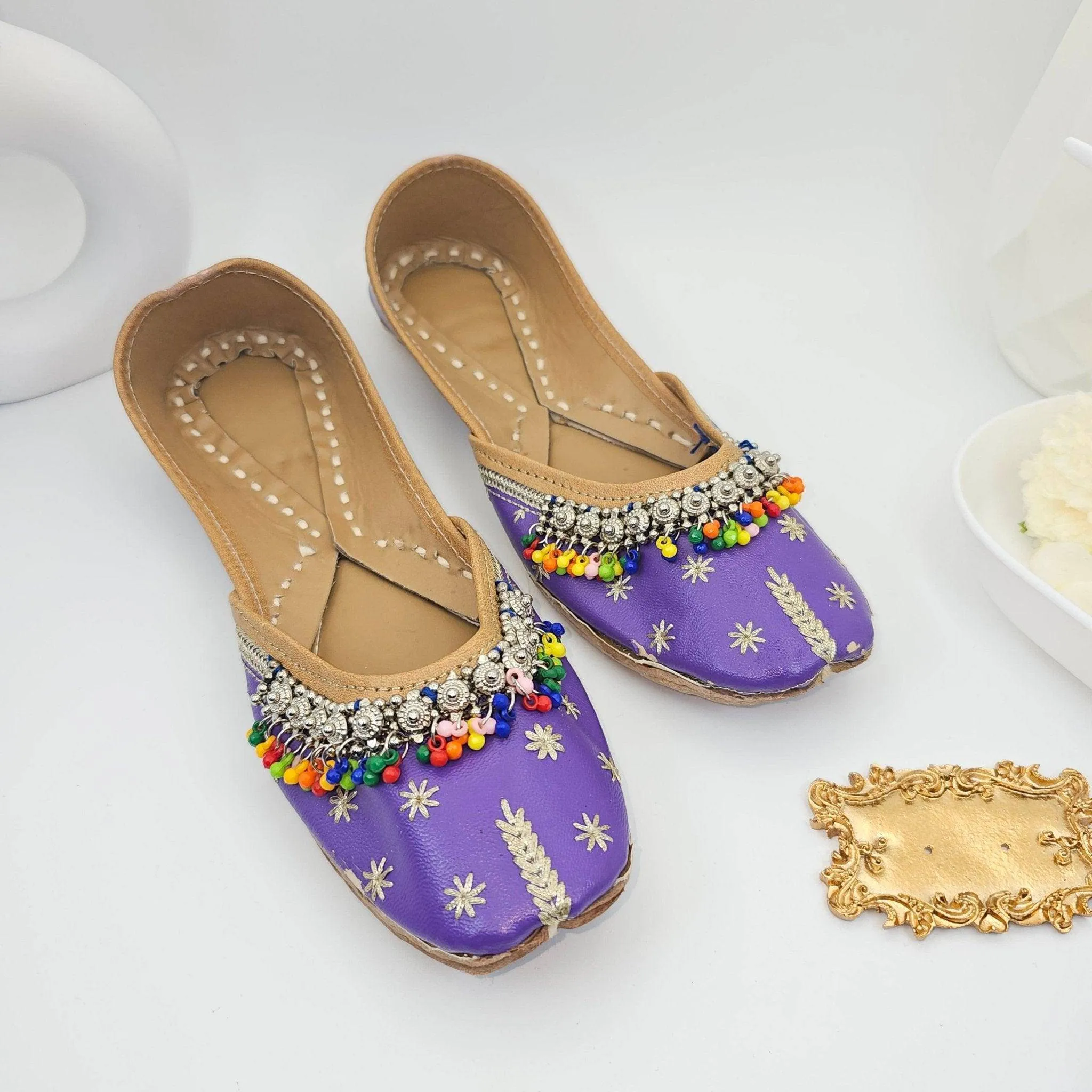 Amara - Purple Anklet Leatherett Jutti