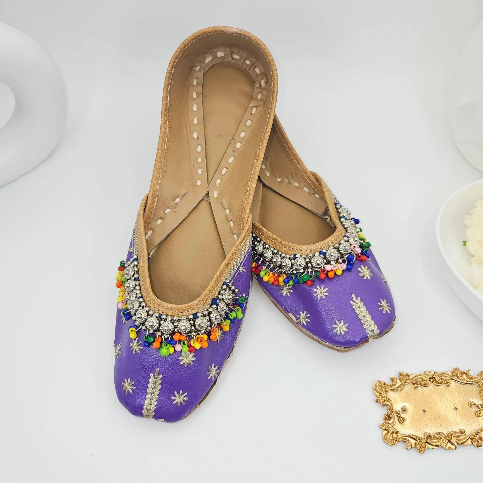 Amara - Purple Anklet Leatherett Jutti