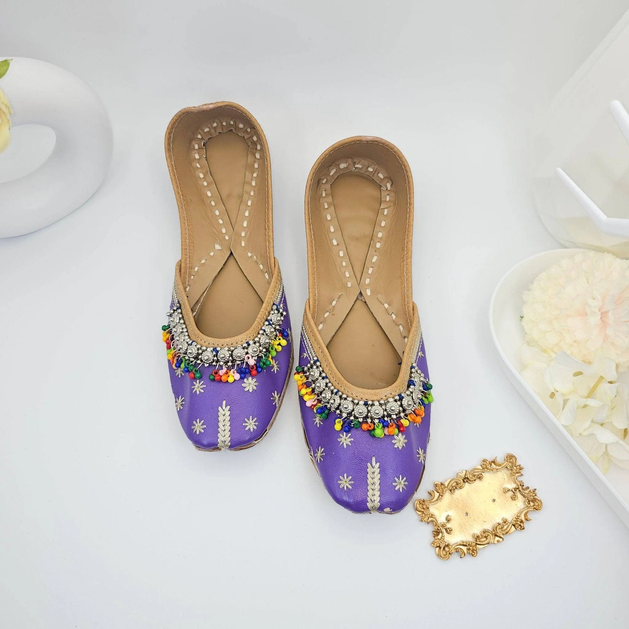 Amara - Purple Anklet Leatherett Jutti
