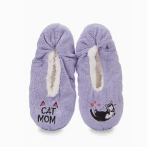 Cat Mom Sherpa Lined Slippers