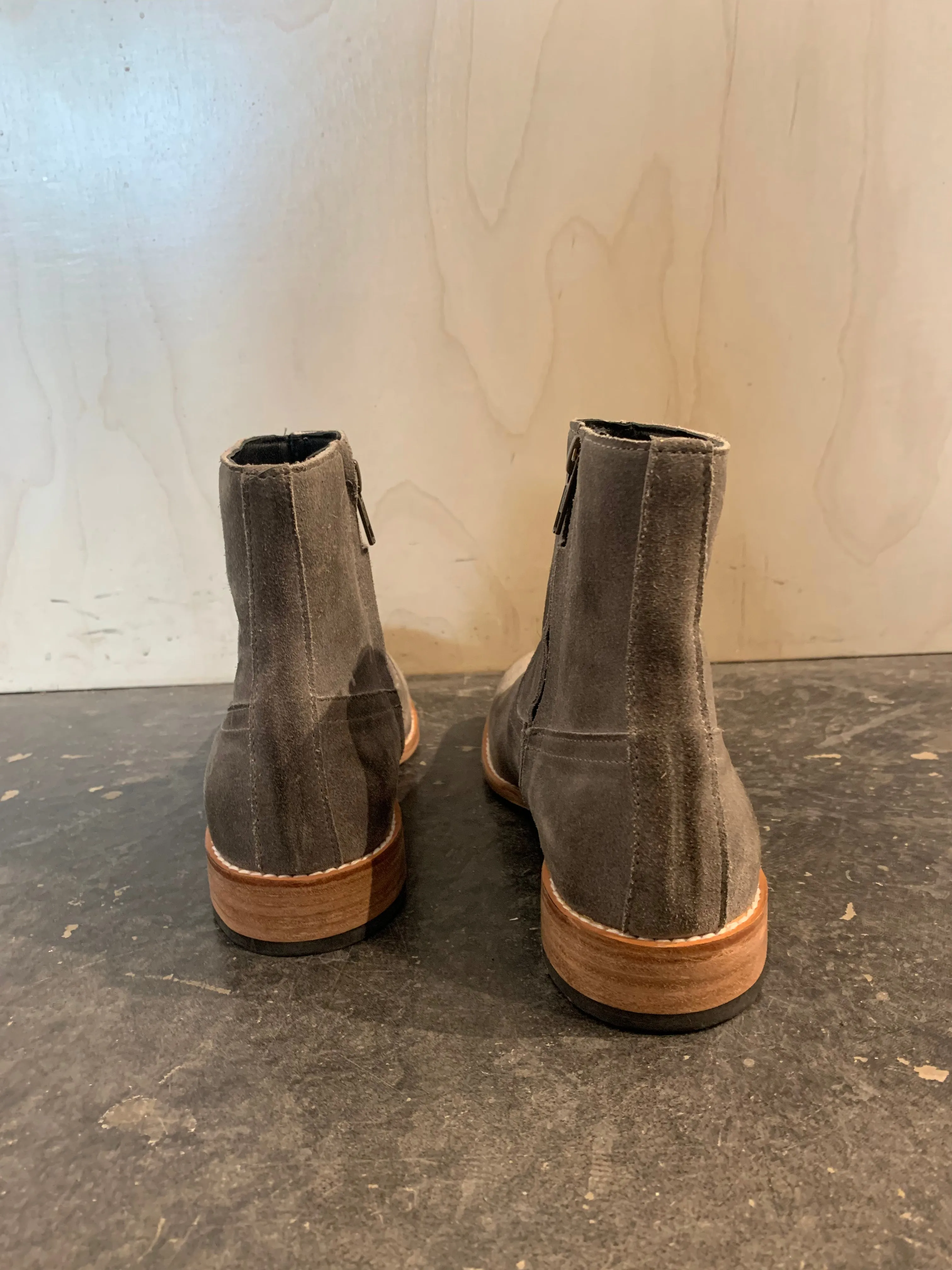 Dakota Suede Leather Engraved Ankle Boot