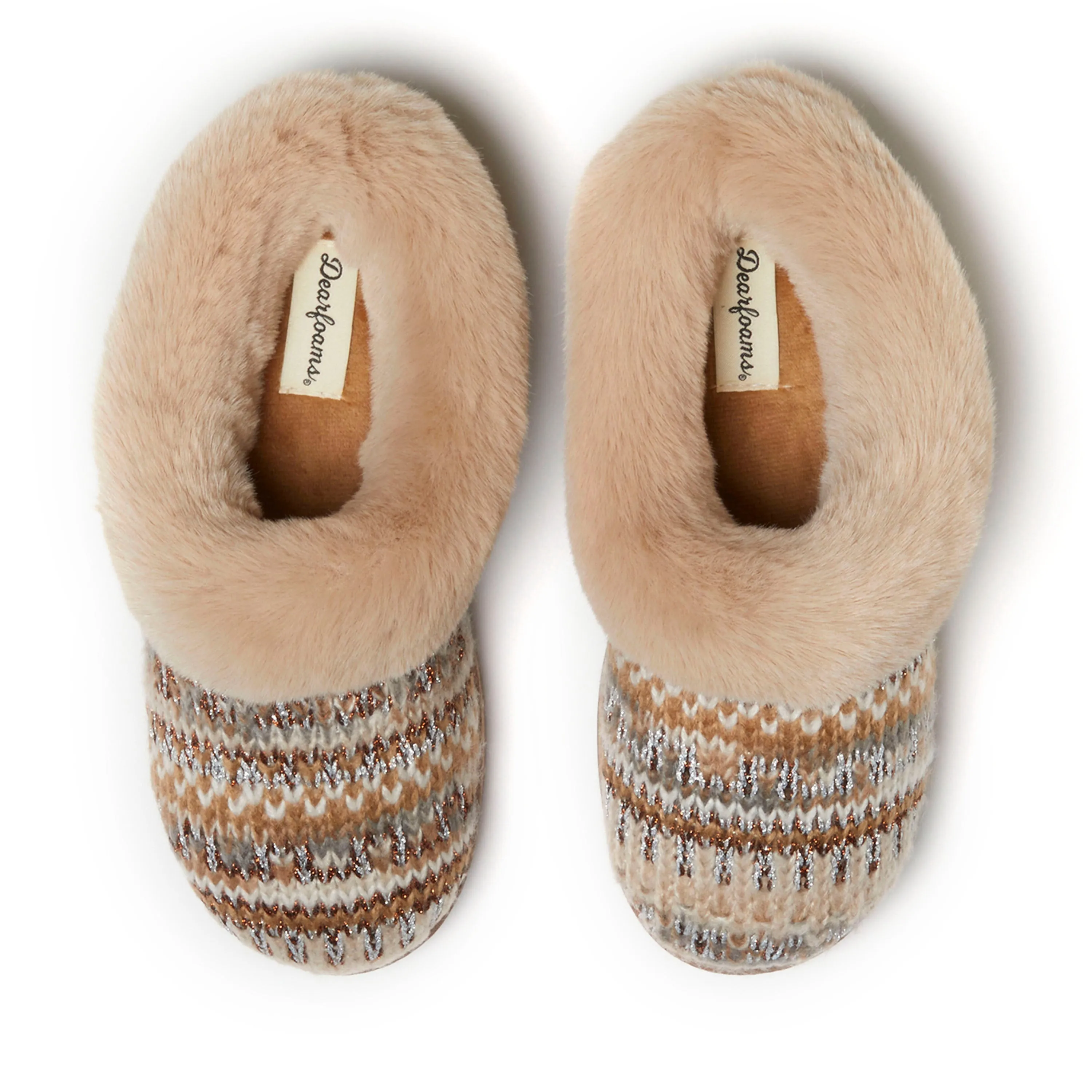 Dearfoams Women's Hannah Festive Knit Clog House Shoe Slipper