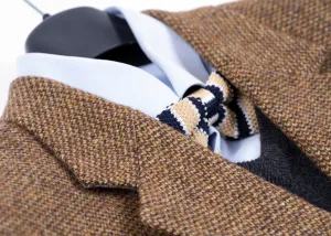 Harris Tweed for Mario Barutti Brown Tweed Wool Blazer, Size 44R