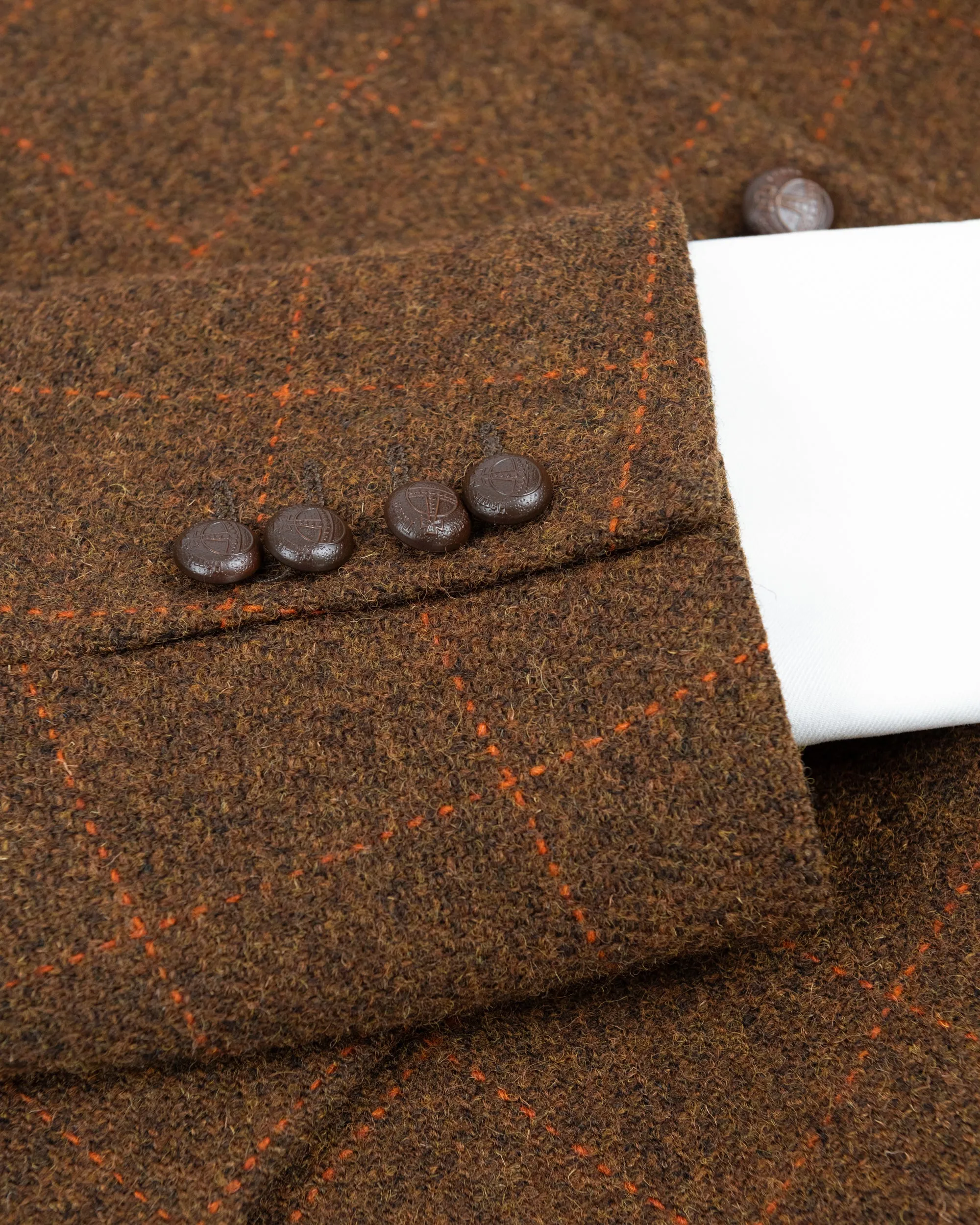 Harris Tweed Vintage Brown Plaid Wool Blazer, EU 27, US 44S