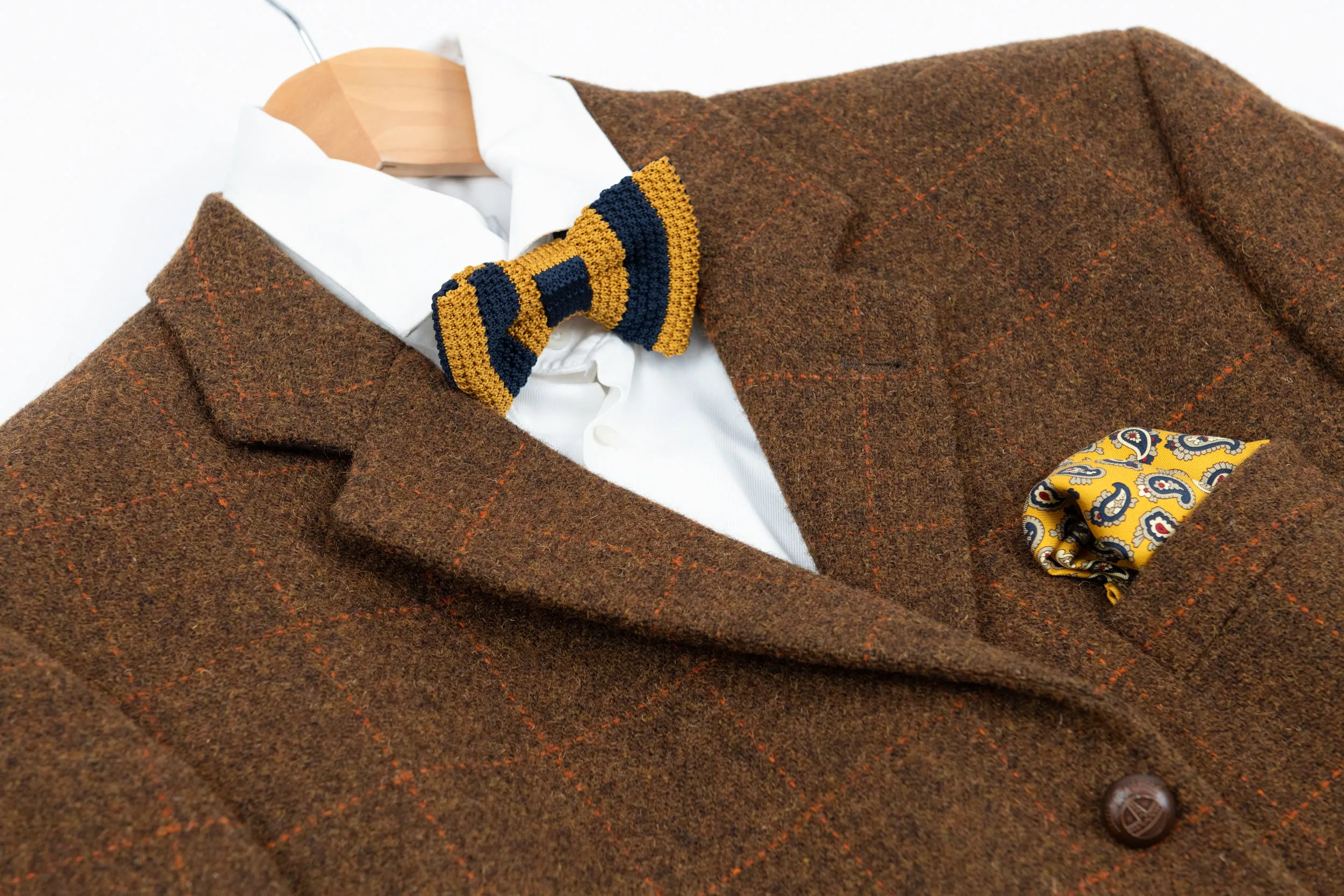 Harris Tweed Vintage Brown Plaid Wool Blazer, EU 27, US 44S