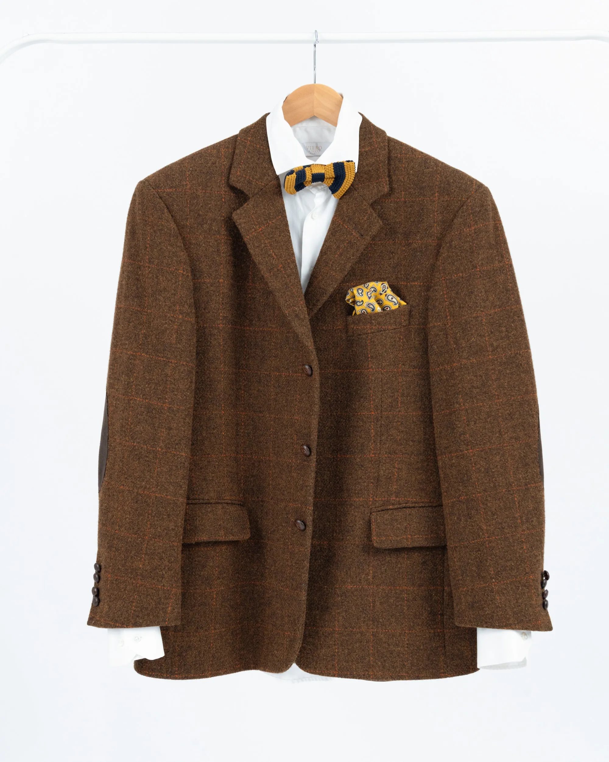 Harris Tweed Vintage Brown Plaid Wool Blazer, EU 27, US 44S