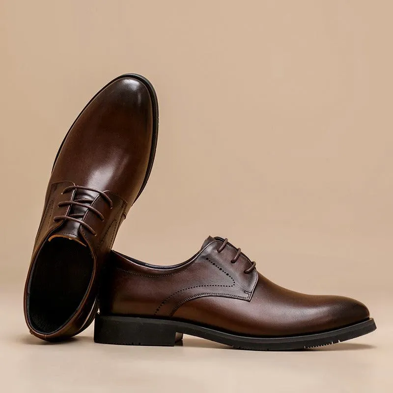 Men's Leather Top Layer Cowhide British Style Leather Shoes