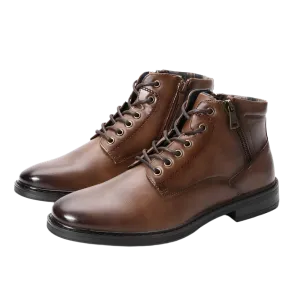 Men's Zip Lace-up Ankle Boots | Suitable Collection