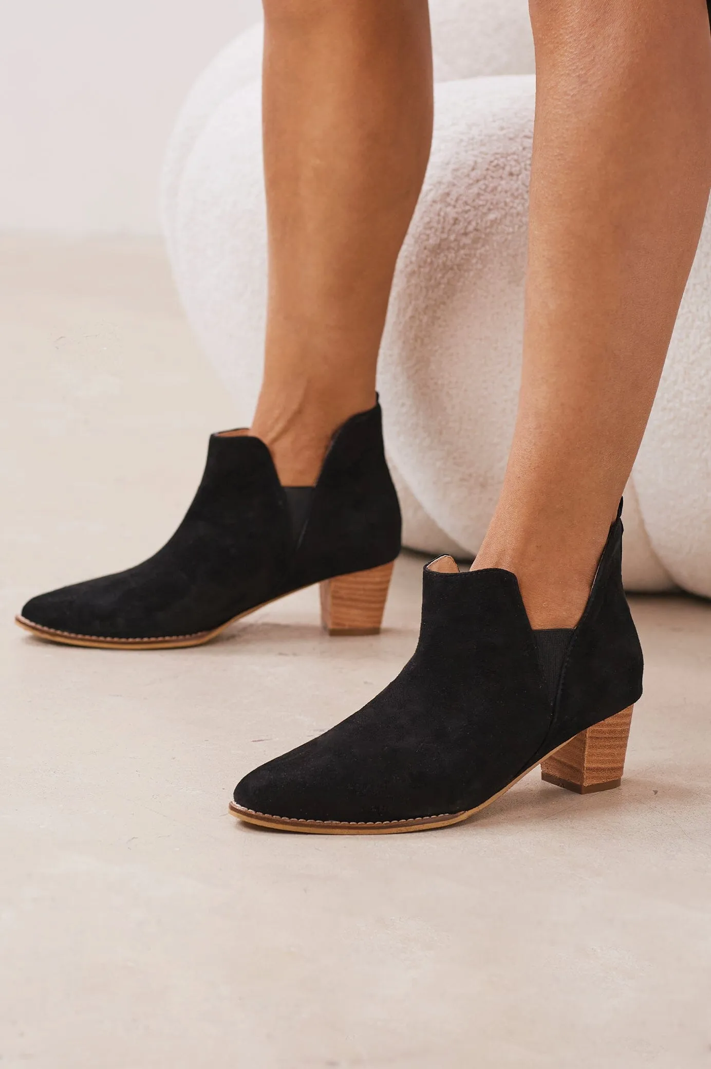 Raven Suede Boots in Black
