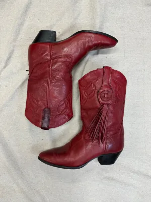 Red Fringe Ankle Boots Red Fringe Ankle Boots