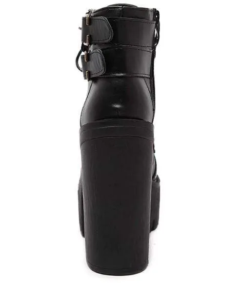 RIOT Gothic Lace Up Platform Boots