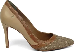 Scarpin Nude Raffia Embroideries - Cravo e Canela
