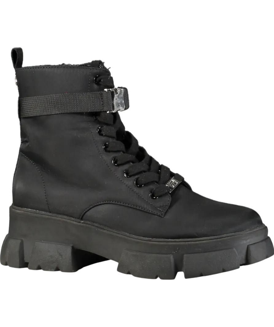 STEVE MADDEN Black Lace-up Ankle Boots UK 7 EU 40 